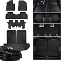 All-Weather TPE Floor Mats for 2016-2020 Kia Sorento, 3 Row Custom Fit Floor Liners，Cargo Liner with Seat Back Protection, Heavy Duty Non-Slip, Trunk Mat Set