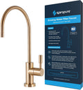 SpiroPure NSF-Certified Lead-Free Air Gap RO Faucet, Brushed Gold/Bronze/Brass, Reverse Osmosis Replacement Water Filter Faucet, 3 Line Filtered Faucet, SP-FC100-GD
