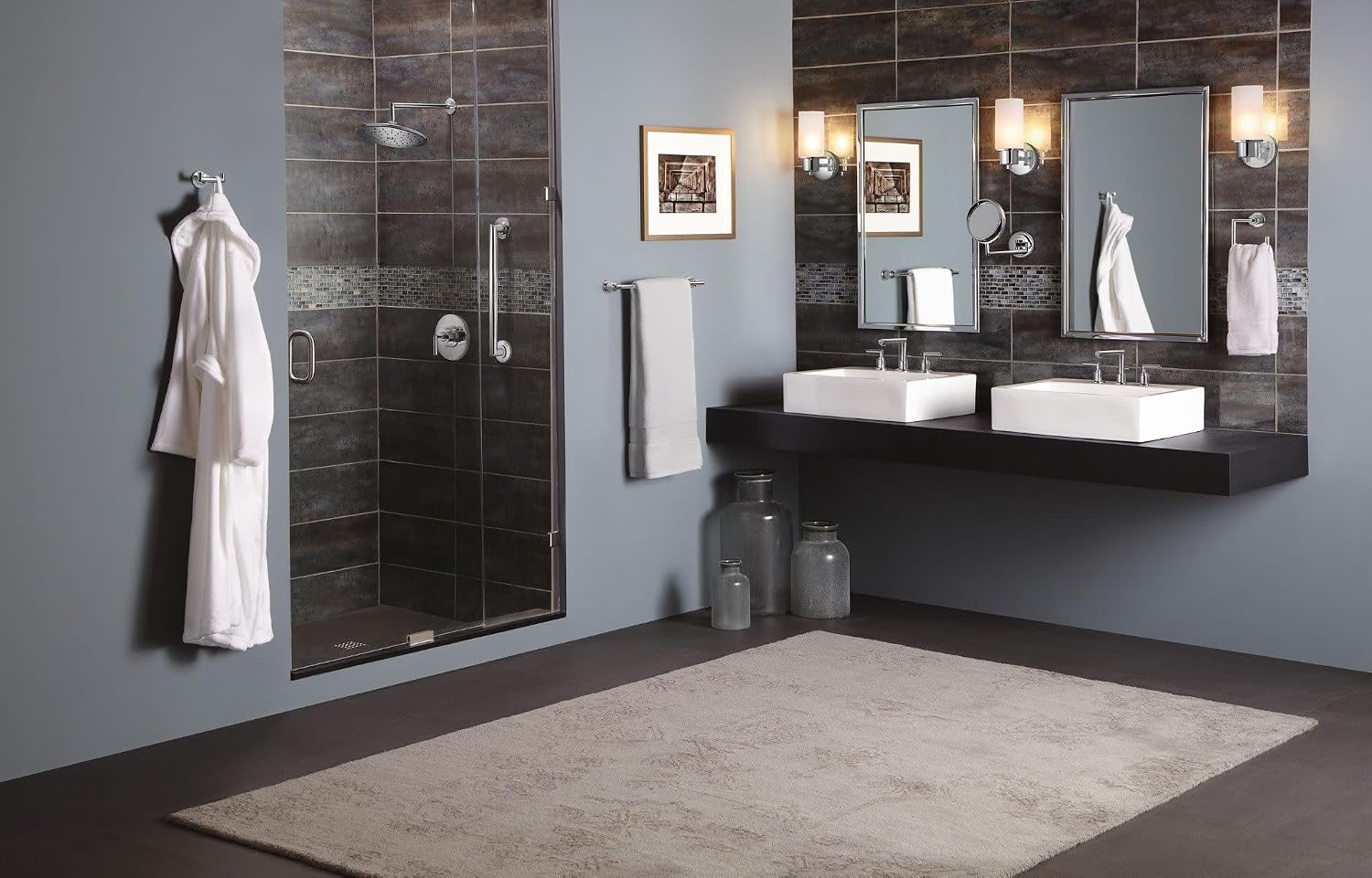 Moen TS43002BN Arris Two-Handle Modern 8 in. Widespread Bathroom Faucet Trim Kit, Valve Required, Brushed Nickel