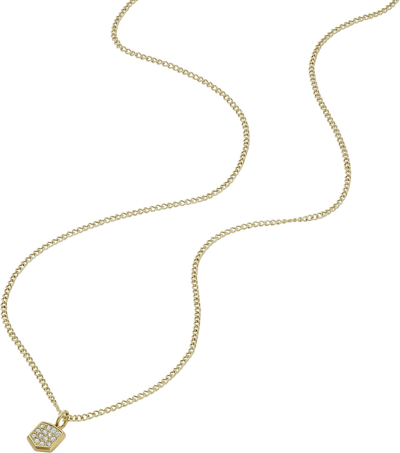 Fossil Women's Gold-Tone Stainless Steel Pendant Chain Necklace for Women