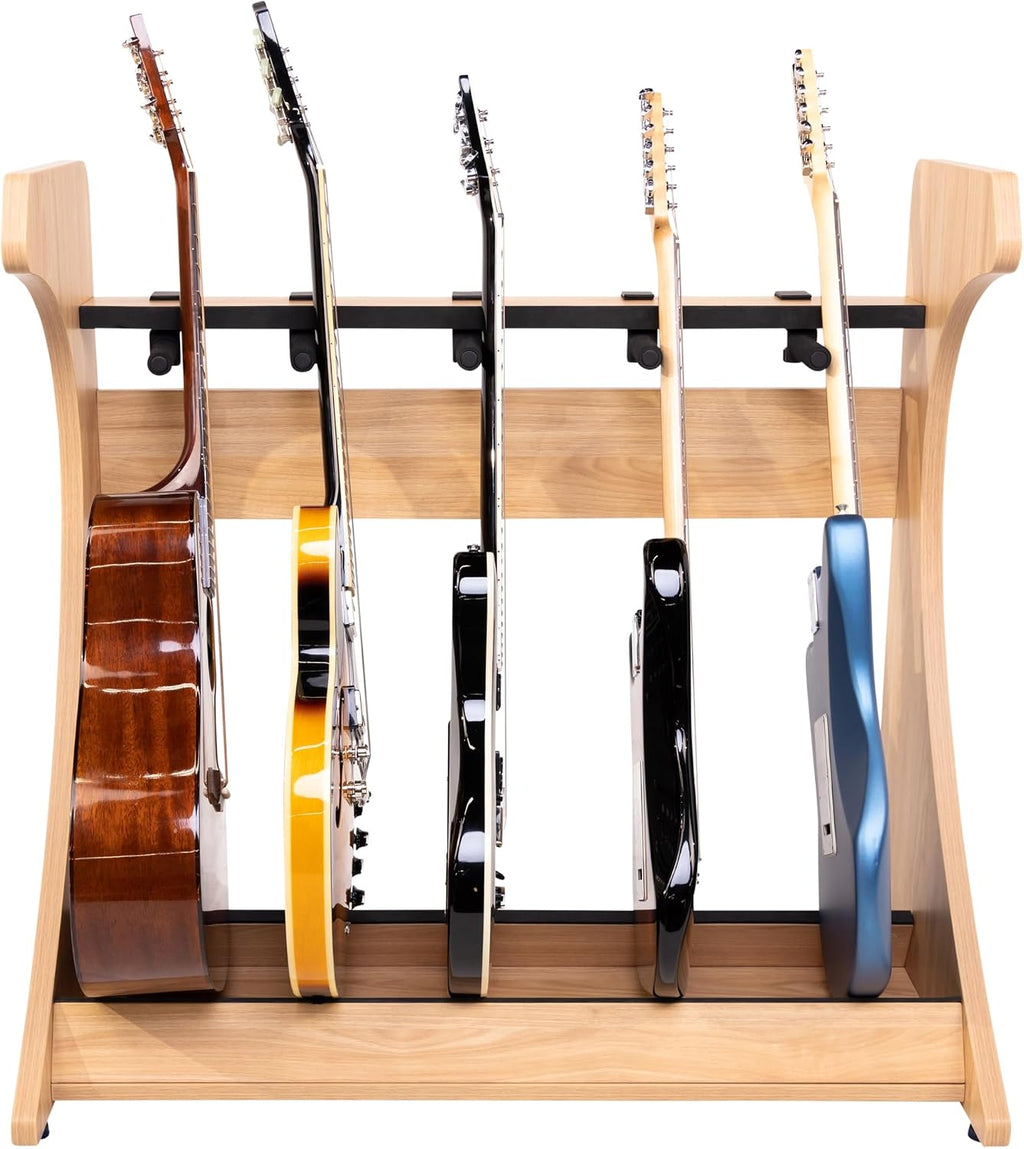 Gator Frameworks Elite Series 5 to 7-Space Guitar & Instrument Case Combo Rack, Natural Maple Matte Finish (GFW-ELITEGTR5RK-MPL)