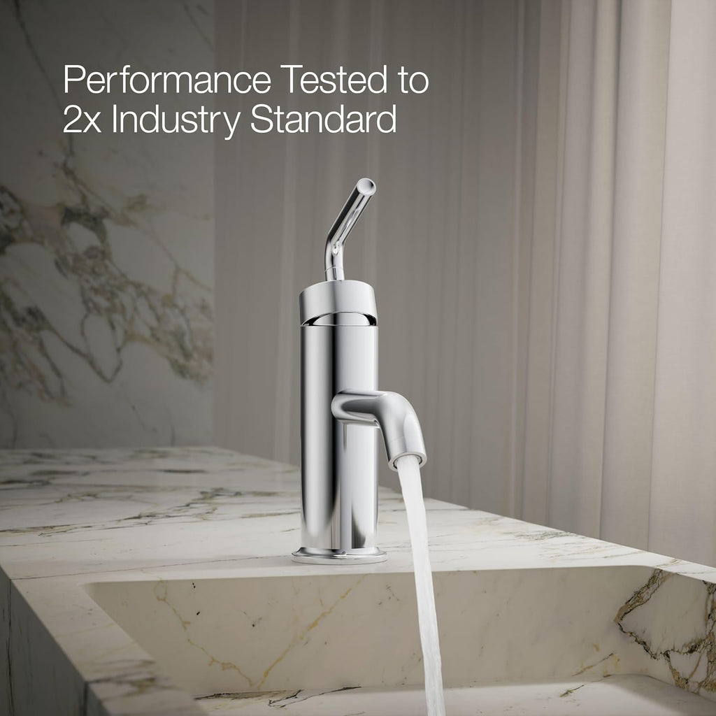 KOHLER K-14402-4A-CP Purist® Single-Handle Bathroom Sink Faucet, Straight Lever Handle, Bathroom Faucets, 1.2 GPM, Polished Chrome
