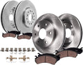 Detroit Axle - 8pc Brake Kit for Toyota Sequoia Tundra Lexus LX600 13.94' inch Front and 13.19' inch Rear Disc Brake Rotors Ceramic Brakes Pads with Hardware Replacement