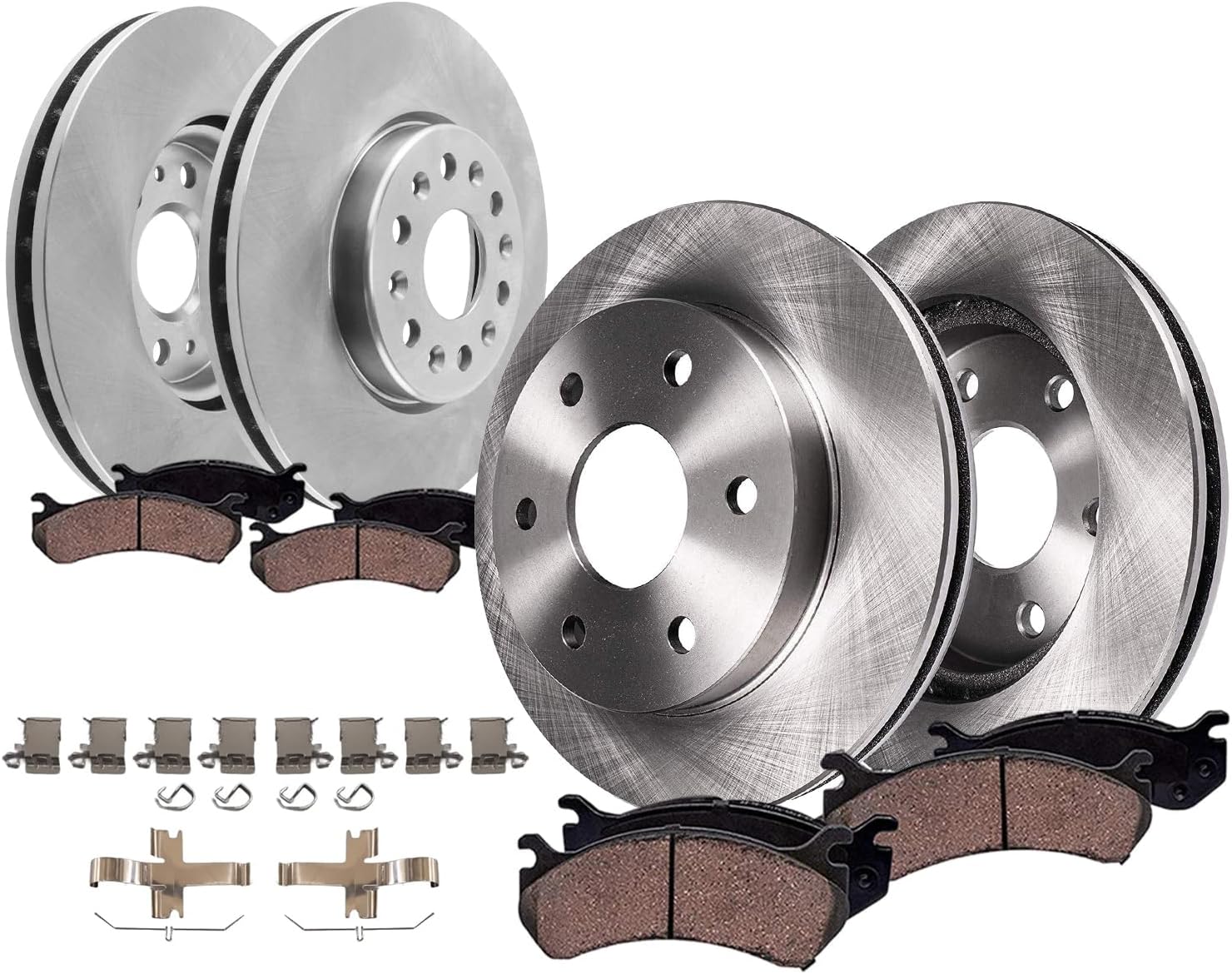 Detroit Axle - 8pc Brake Kit for Toyota Sequoia Tundra Lexus LX600 13.94' inch Front and 13.19' inch Rear Disc Brake Rotors Ceramic Brakes Pads with Hardware Replacement