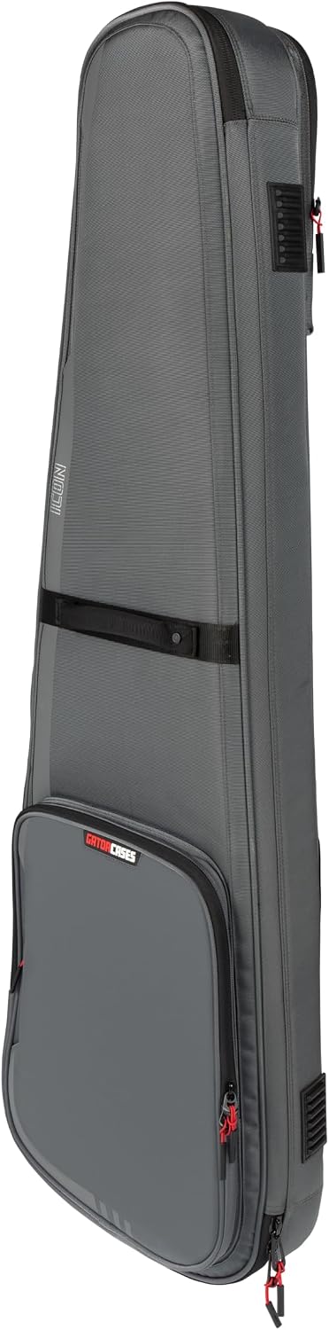 Gator Cases ICON Series Premium Weather Resistant Gig Bag for Bass Guitars with TSA Luggage Lock-Friendly Zipper Pulls; Grey(G-ICONBASS-GRY)