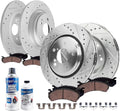 Detroit Axle - 3.5L Brake Kit for 2017-2020 Acura MDX [Base, SH-AWD], Drilled and Slotted Disc Brakes Rotors Ceramic Brake Pads 2018 2019 Replacement : 12.60' inch Front and 12.98' inch Rear Rotor