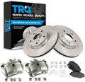 TRQ Front Brake Pad and Rotor Set Semi Metallic Vented Rotors Calipers Compatible with 2016-2021 Honda Civic