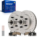 KAX Front Brake Kit, Drilled and Slotted Brake Rotors, Ceramic Brake Pads | Fits Chevrolet, GMC- C1500, C1500 Suburban, Tahoe, Express 1500, Yukon, Savana 1500, Automotive Replacement Brake Kit