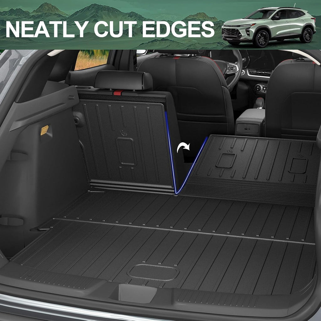 Floor Mats for 2024-2026 Chevy Trax/Buick Envista, All Weather TPE Cargo Mat with 3rd Seat Back Cover and Left Storage Mat for Chevy Trax Accessories Door Sill Guards