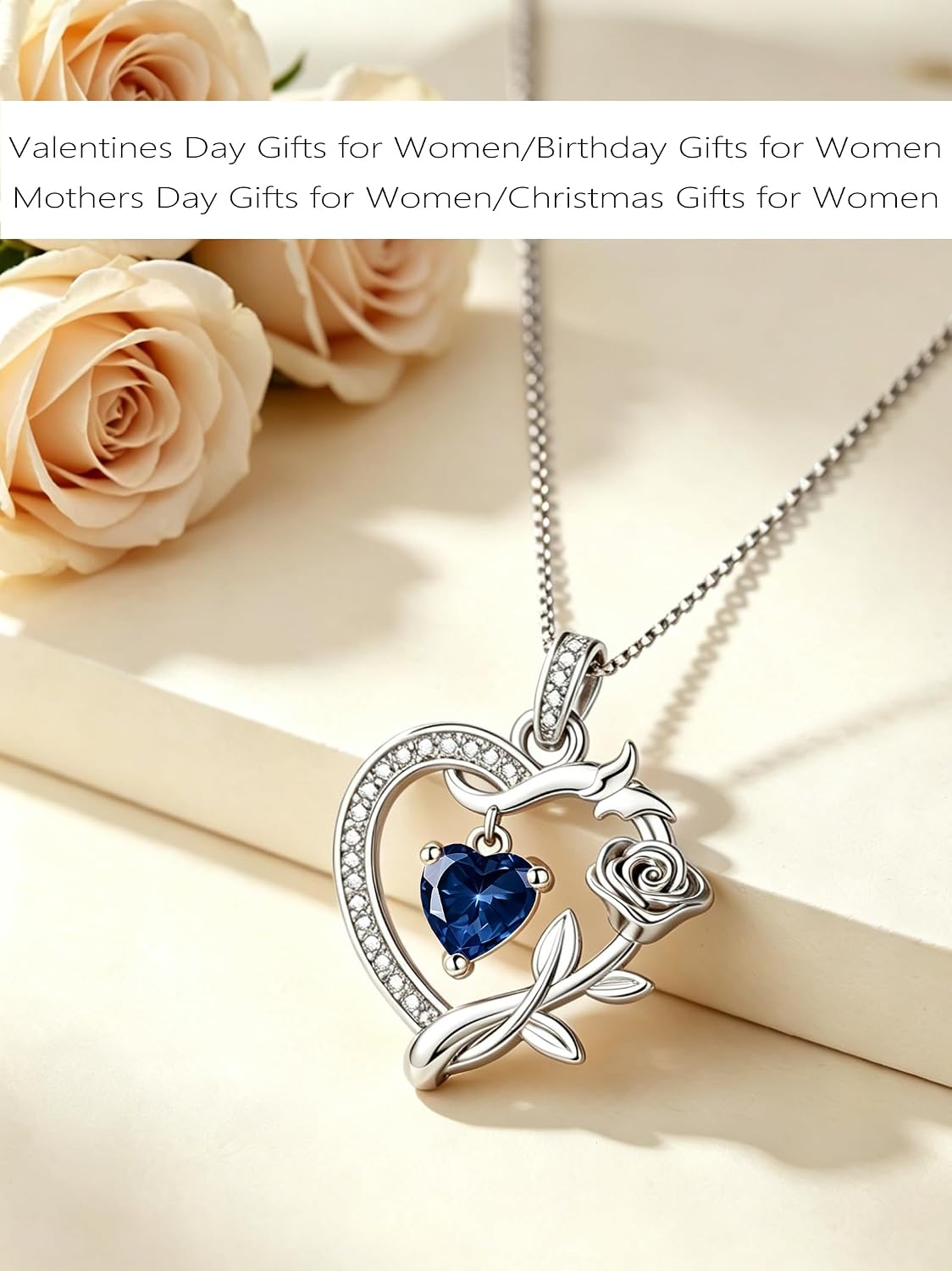 HeartMelody Heart Necklaces for Women Gold,14k 18K White Gold Plated Dainty Rose Butterfly Necklace with Garnet Birthstone Pendant Necklace Everyday Jewelry Birthday Christmas Gifts for Women Mom Her