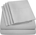 Sweet Home Collection Quality Deep Pocket Bed Sheet Set - 2 Extra Pillow Cases, Value, Twin XL, Silver, 4 Piece (Pack of 12, 48 Count Total)