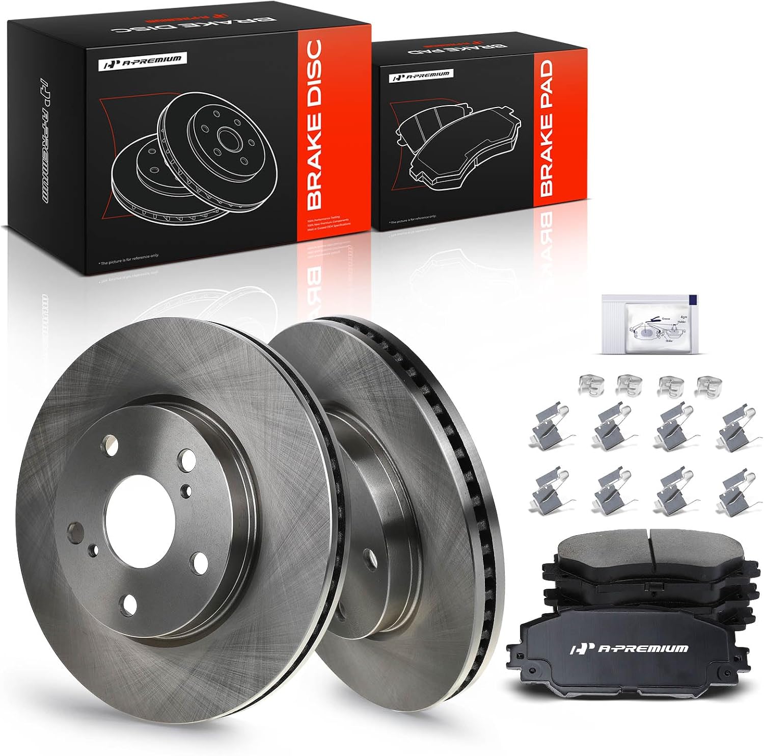 A-Premium 10.82 inch (275mm) Front Vented Disc Brake Rotors + Ceramic Pads Kit Compatible with Toyota, Lexus and Scion Models - RAV4 2006-2018, xB 2008-2015, Prius V 2012-2017, HS250h 2010-2012, 6-PC