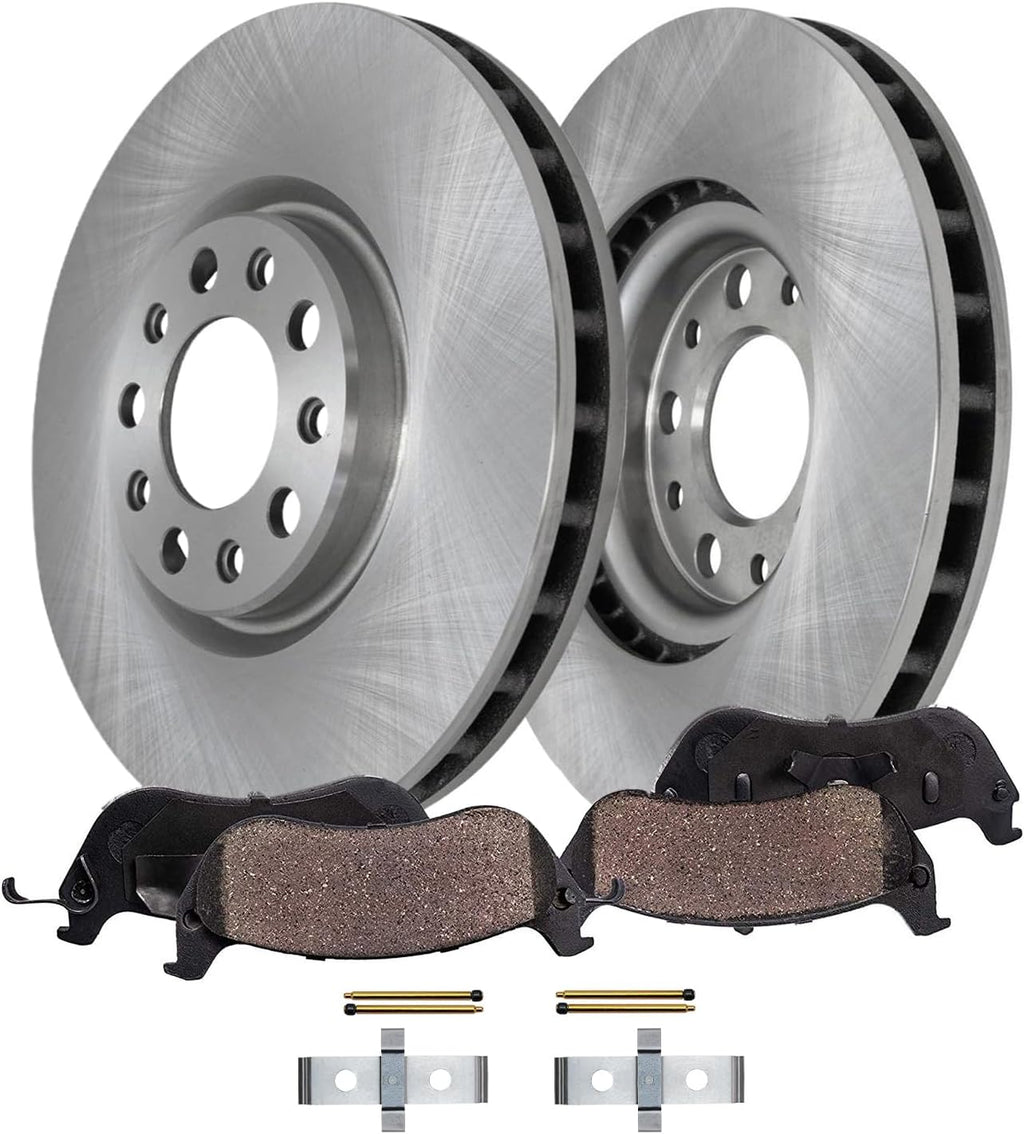 Detroit Axle - Front Brake Kit for 2018 Buick Regal Sportback [GS with Brembo Brakes] 13.58' inch Disc Brake Rotors Ceramic Brakes Pads with Hardware Replacement