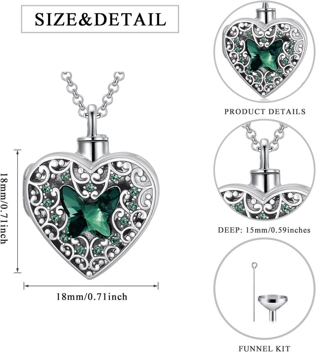 Dorunmo Personalized Heart Urn Locket Necklace for Ashes and Pictures 925 Sterling Silver Customized Locket Memorial Keepsake Cremation Jewelry for Ashes for Women Men Keep Someone Near to You