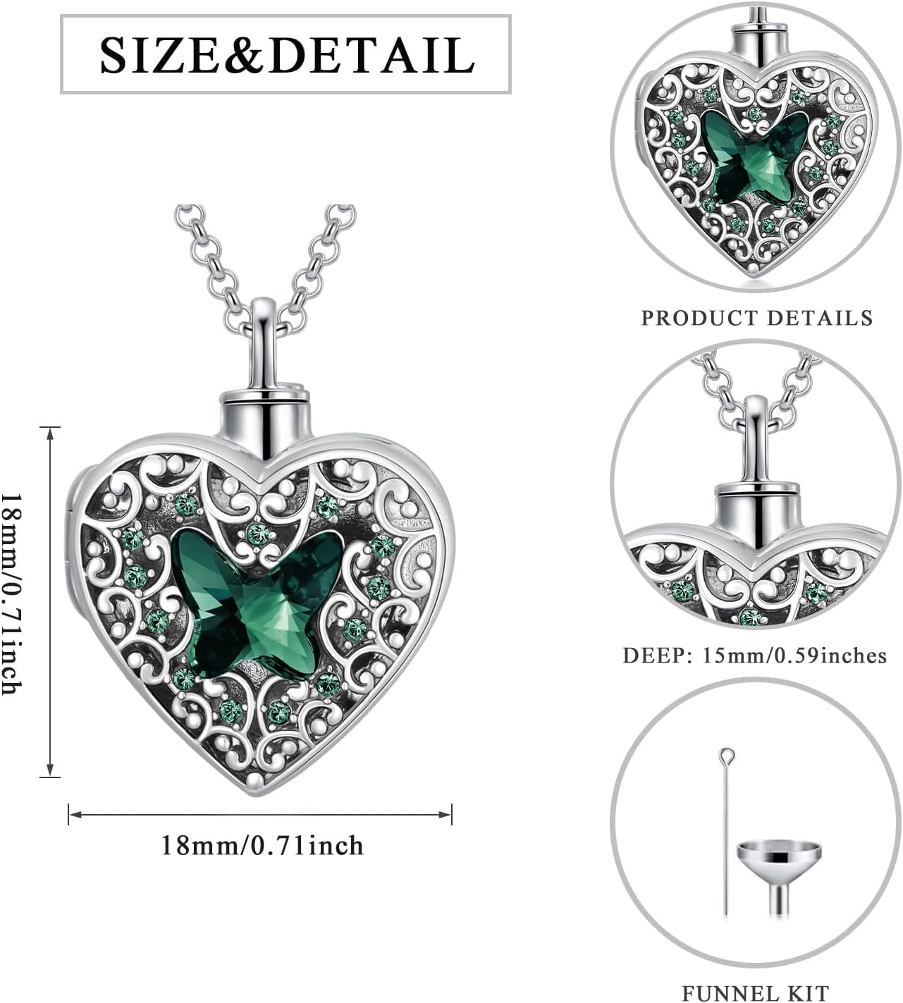 Dorunmo Personalized Heart Urn Locket Necklace for Ashes and Pictures 925 Sterling Silver Customized Locket Memorial Keepsake Cremation Jewelry for Ashes for Women Men Keep Someone Near to You