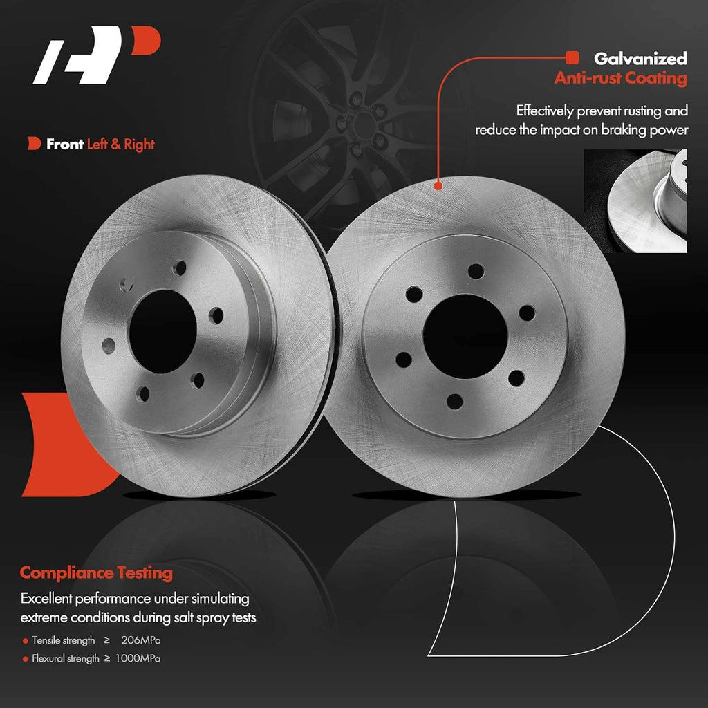 A-Premium 11.30 inch (287mm) Front Vented Disc Brake Rotors + Ceramic Pads Kit Compatible with Select Dodge Models - Dakota 1999, Durango 1998-1999, 6-PC Set