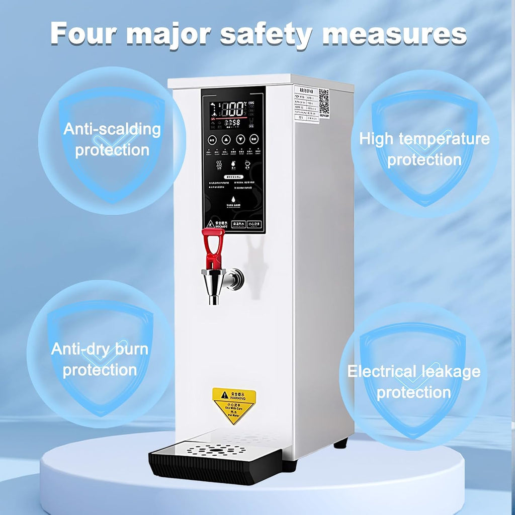 SHAHRYAR Professional Commercial Electric Hot Water Dispenser,3000w Instant Hot Water Dispenser,Water Output: 60l/H,30% Energy Saving,Stainless Steel Faucet,for Milk Tea Shops Silver