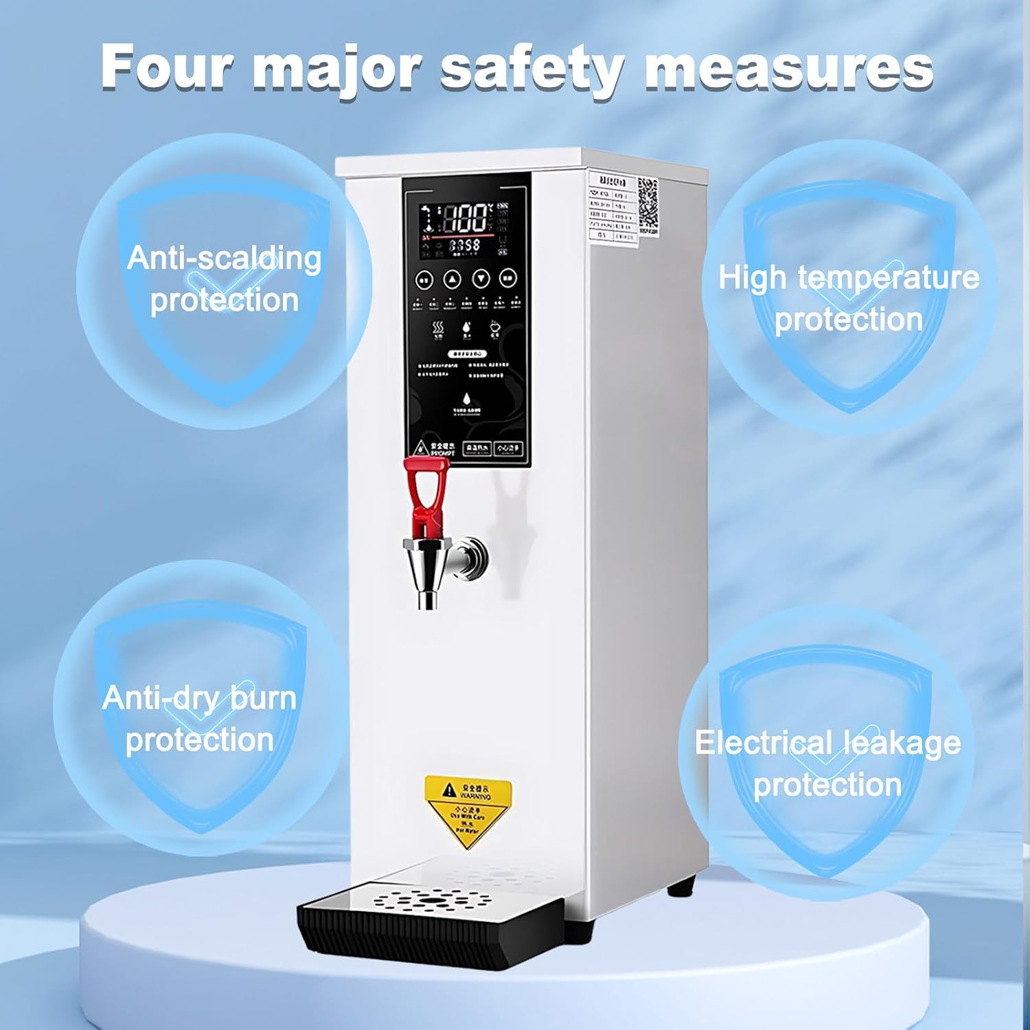 SHAHRYAR Professional Commercial Electric Hot Water Dispenser,3000w Instant Hot Water Dispenser,Water Output: 60l/H,30% Energy Saving,Stainless Steel Faucet,for Milk Tea Shops White