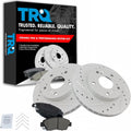 TRQ Performance Front Ceramic Brake Pad and Rotor Set Compatible with 02-06 Acura RSX Base Model 06-08 Honda Civic Hybrid 09-10 Honda Civic Hybrid 5 Lug Wheels 11 11-15 CR-Z