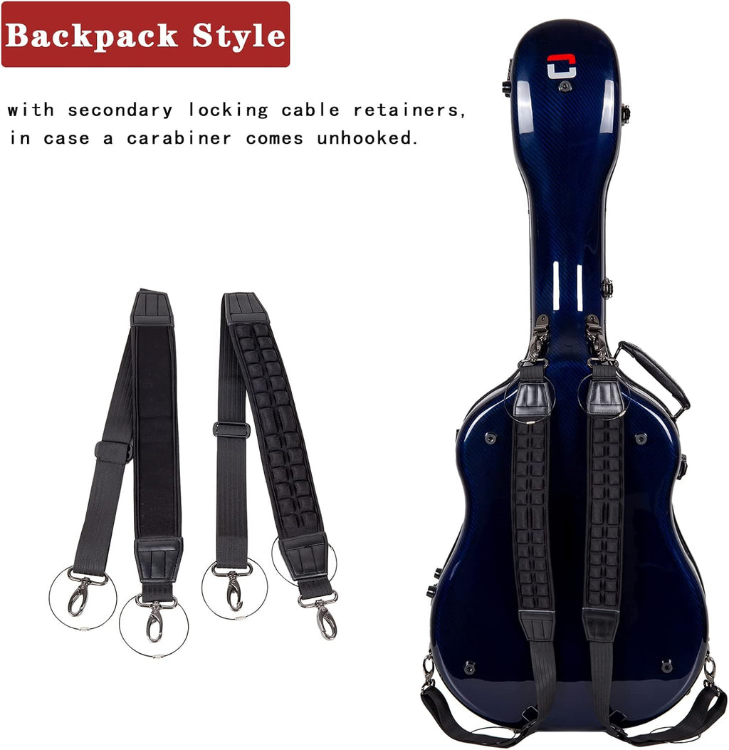 Crossrock Air Carbon series Dreadnought Acoustic Guitar case, 100% carbon fiber Flight Case with protective cover, American Flag version- Blue (CRF6030DBL-USF)