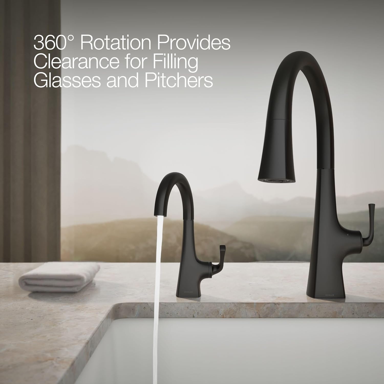 Kohler K-24134-BL Graze Beverage Faucet, Matte Black