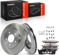 A-Premium 11.10 inch (282mm) Front Vented Disc Brake Rotors + Ceramic Pads Kit Compatible with Select Dodge, Chrysler and Plymouth Models - Grand Caravan, Town & Country, Grand Voyager, Prowler, 6-PC