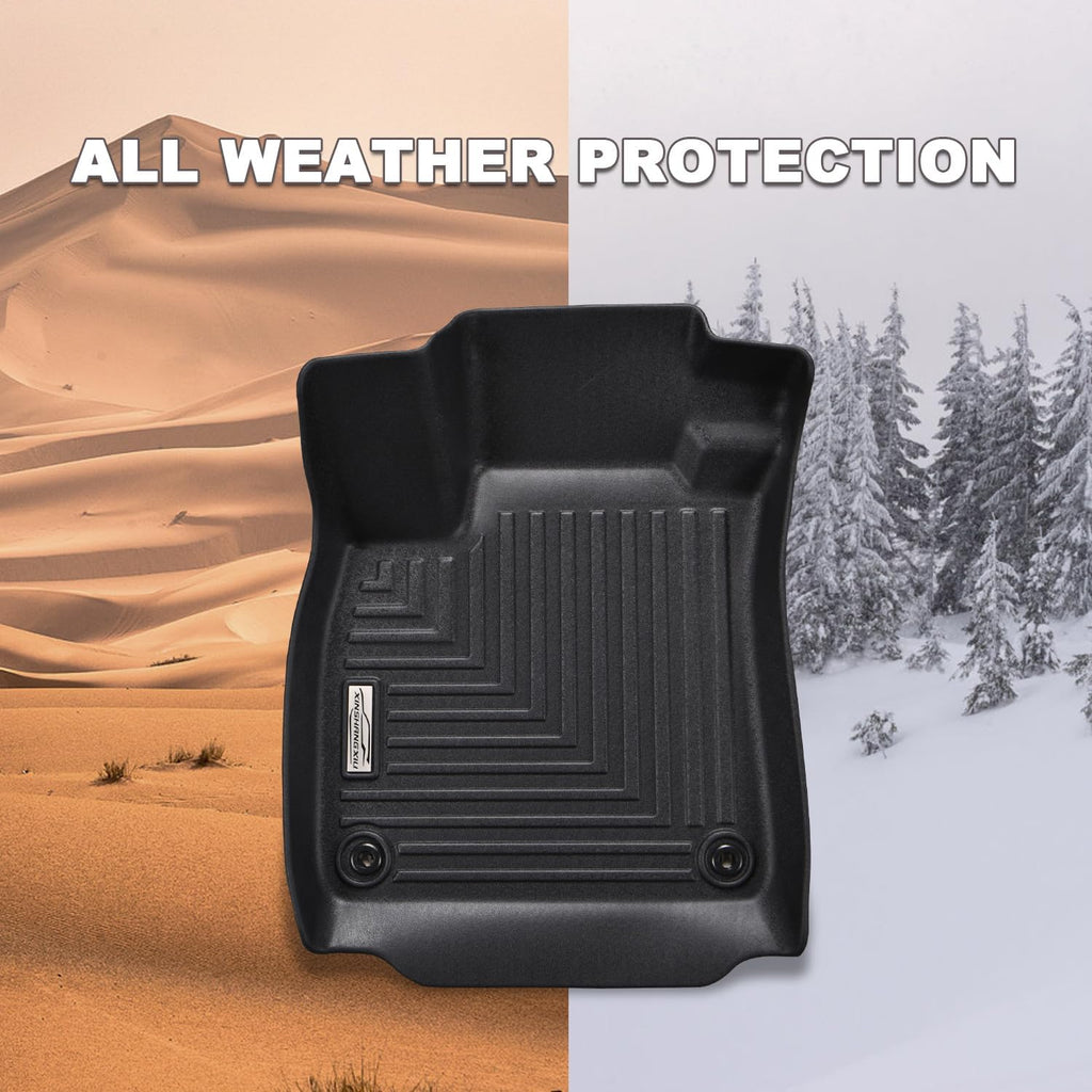 Floor Mats & Cargo Liner for 2023 2024 2025 2026 Cadillac Lyriq,1st 2nd Row with Trunk Mat,TPE All Weather Protection Slush Floor Liner Black