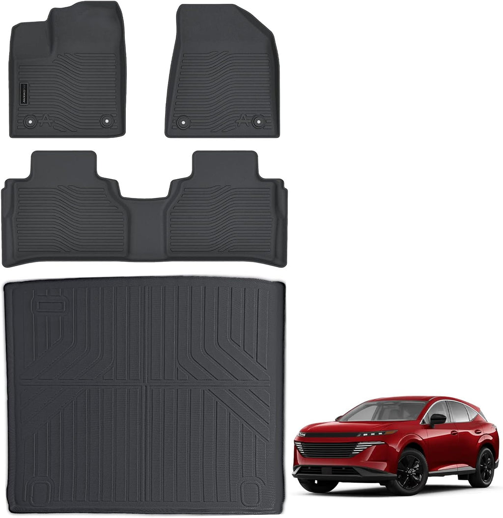 Auxko All Weather Floor Mats Cargo Mat Fit for 2025 2026 Nissan Murano TPE Liners Accessories Guard Odorless Anti-Slip Floor Liners & Trunk Liner for 2025 2026 Nissan Murano