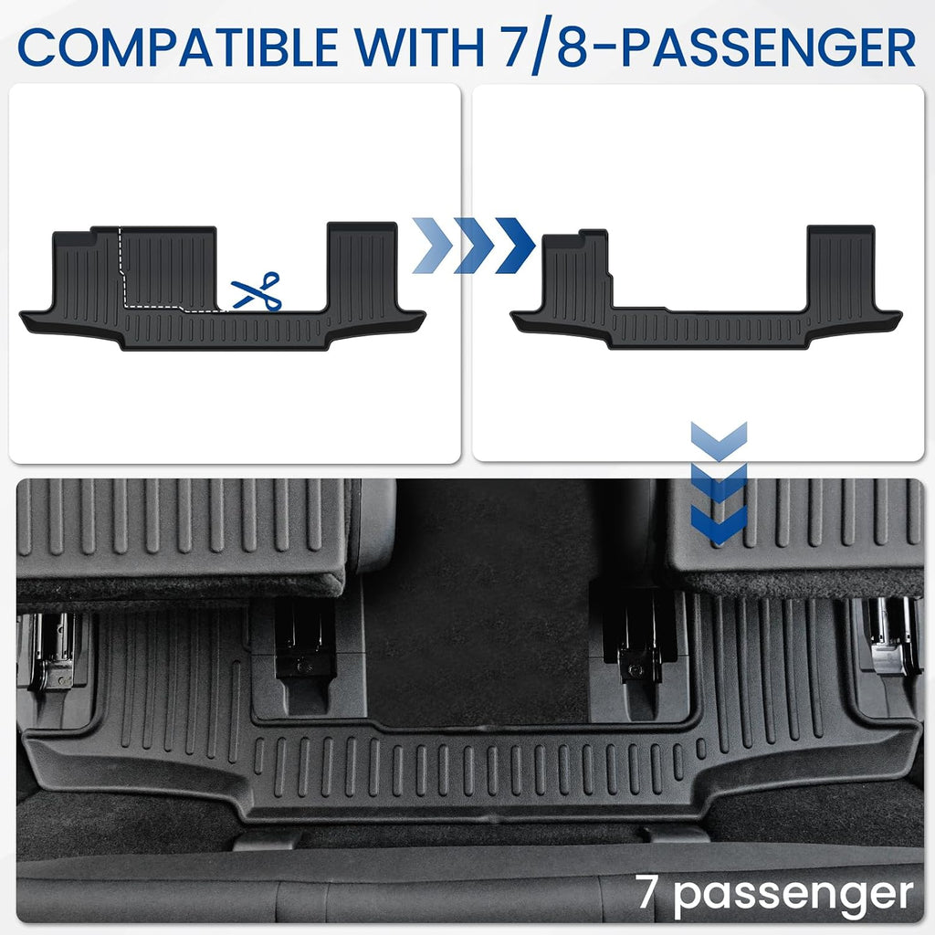 Floor Mats Set for 2022-2025 2026 Nissan Pathfinder 7/8 Seats, All Weather TPE Cargo Liner Backrest Mat Trunk Lower Mat Door Sill Guards Accessories (for Nissan Pathfinder | 2022-2026)