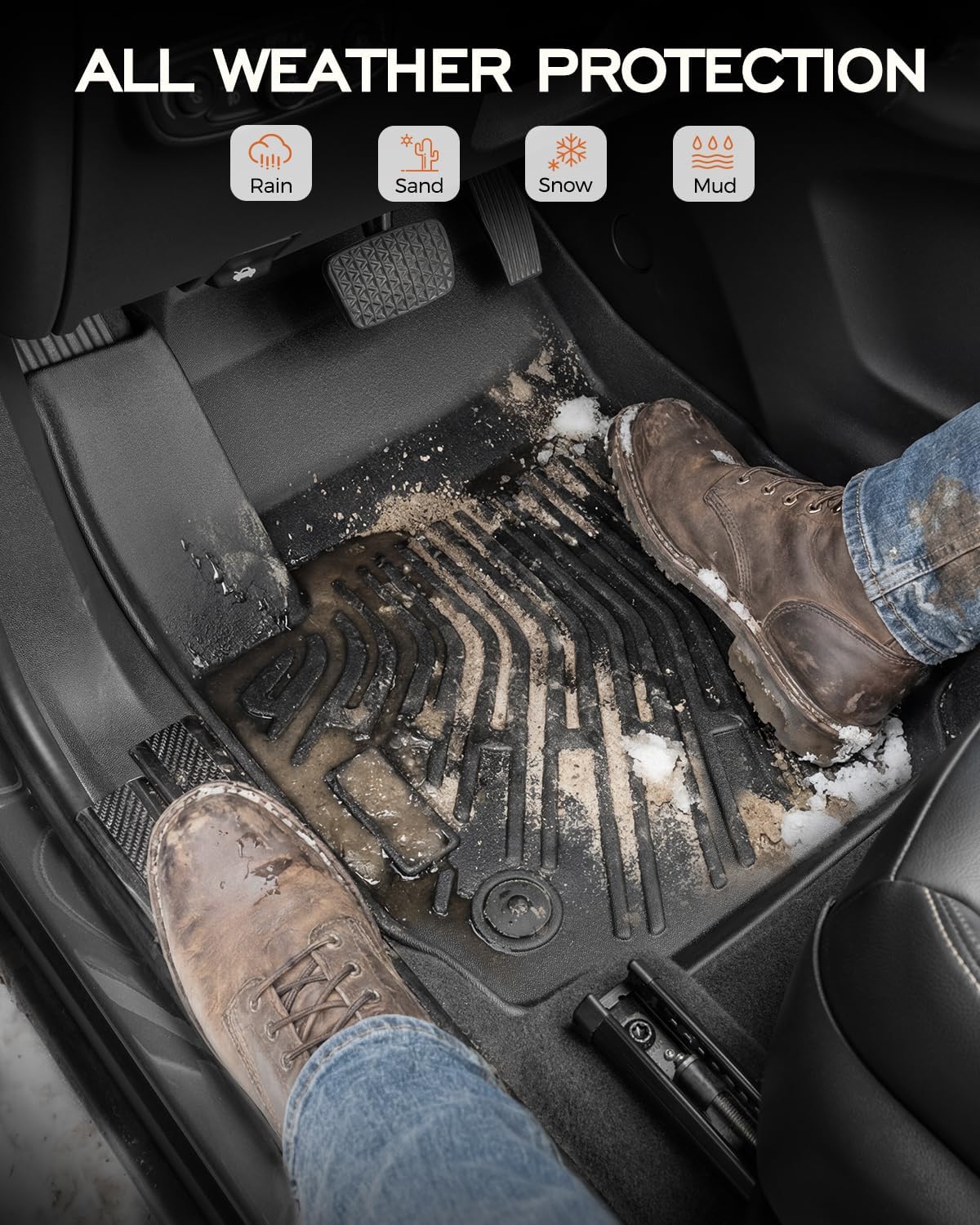for Chevy Equinox for GMC Terrain Floor Mats & Cargo Liners 2018-2024,All Weather Floor Mats for Chevy Equinox Trunk Mats Rear Backrest Mats Accessories 2024 2023 2022 2021 2020 2019 2018 (6PCS)
