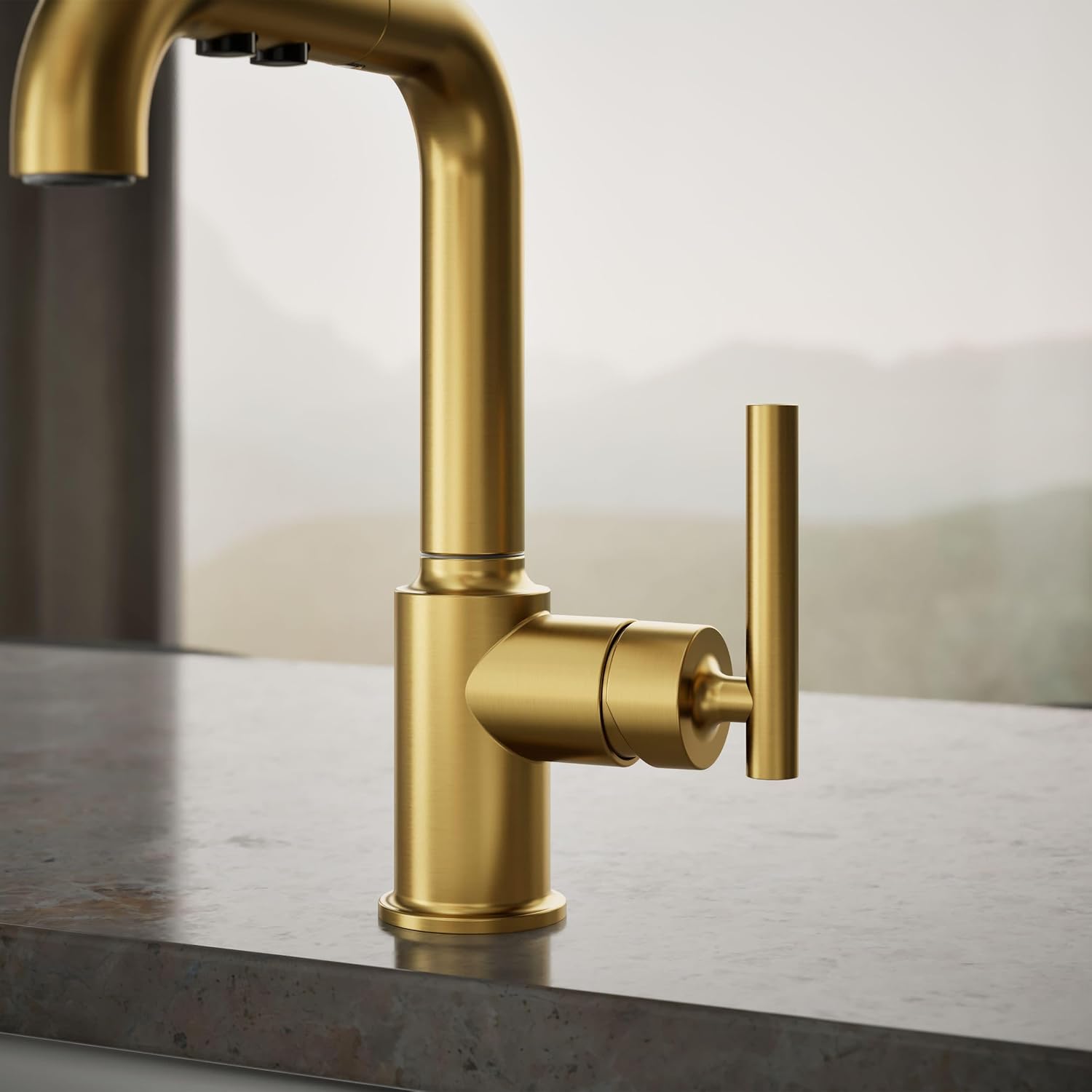 KOHLER Purist Single-hole Kitchen Sink Faucet With 7-in Pull-out Spout