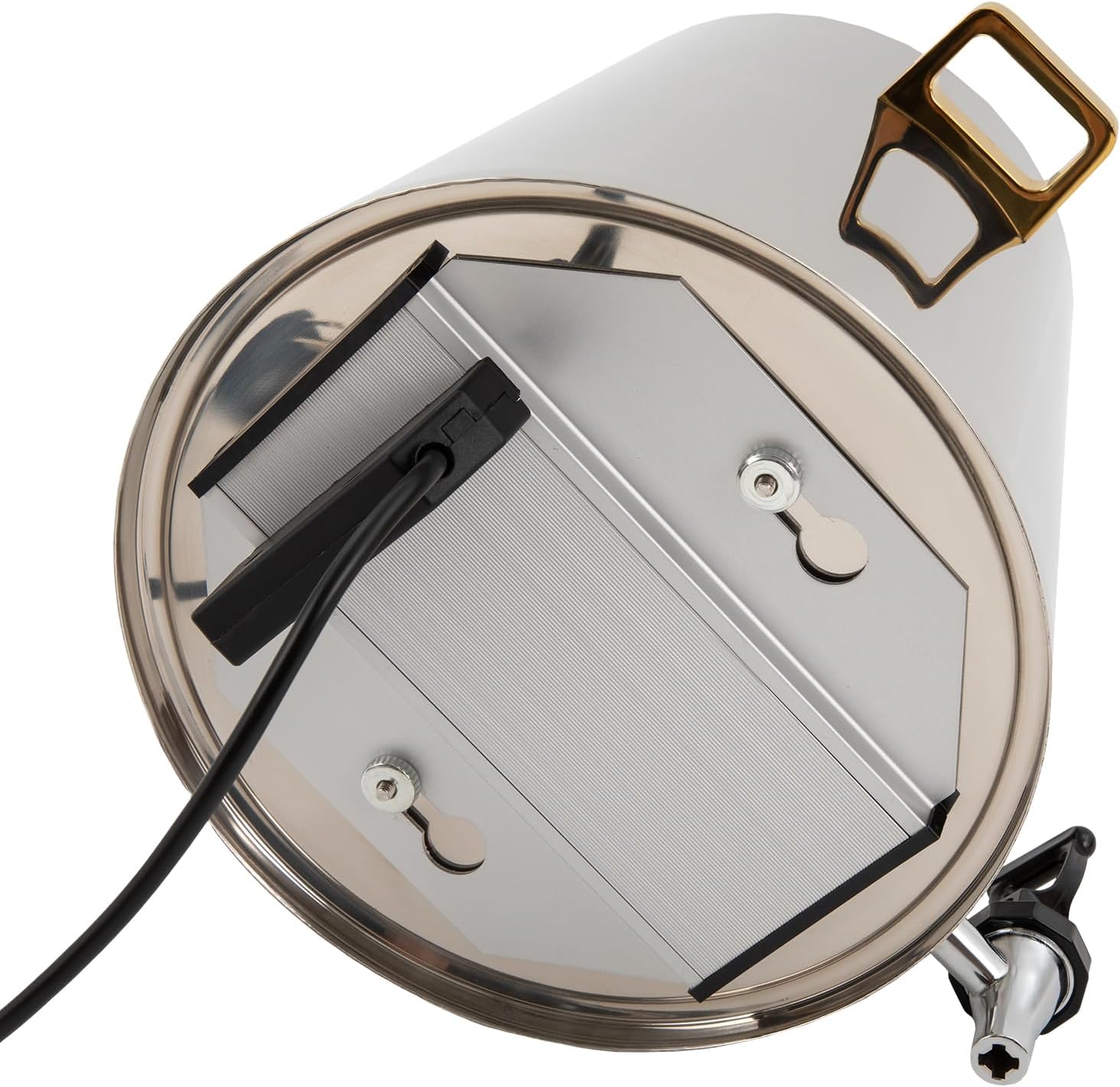 3.43 Gallon/13L Hot Beverage Dispenser,Food Grade Stainless Steel Coffee Chafer Hot Drinks Dispenser with Faucet&Fuel Tray,Alcohol-heating for Home,Hotel,Party,Restaurant,Gold
