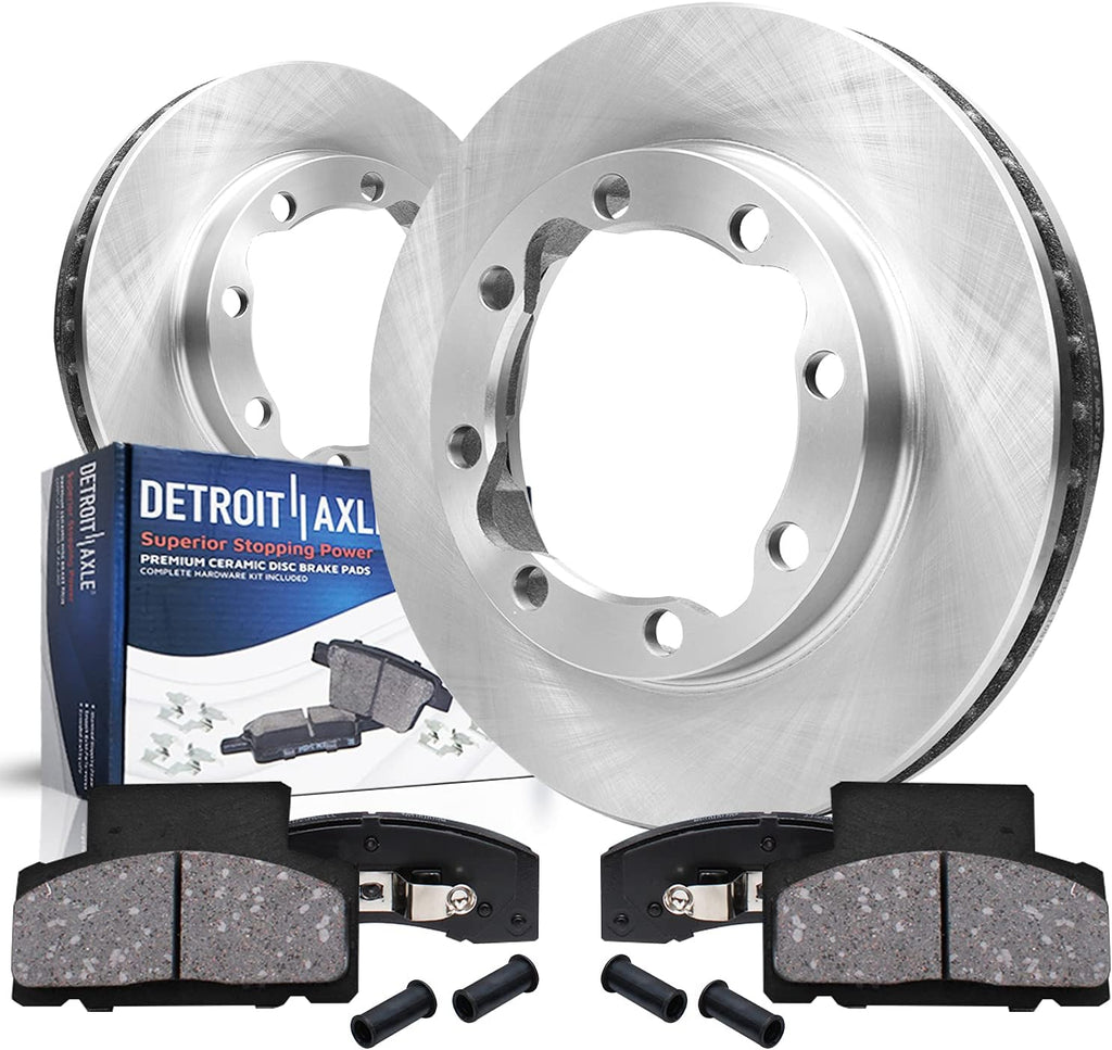 Detroit Axle - Front Brake Kit for 1994-1999 Dodge Ram 2500 3500, 90-00 Chevy GMC K3500 Disc Brake Rotors Ceramic Brakes Pads 1995 1996 1997 1998 Replacement: 12.52' inch Rotor