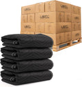US Cargo Control Moving Blankets Heavy Duty 72'x80' 216-Pack (65 lbs/doz), Padded Furniture Blankets for Moving, Shipping, and Storage, Durable Quilted Furniture Pads, Tough Black Polyester