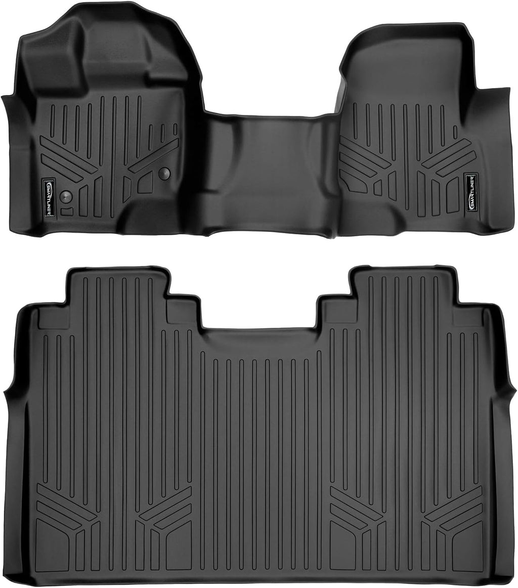 SMARTLINER Custom Fit Floor Mats 2 Row Liner Set Compatible with 2015-2025 Ford F-150