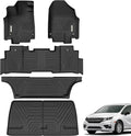 YITAMOTOR Floor Liner and Cargo Mats Fit for Honda Odyssey 2018-2026 Mini Passenger Van, All Weather TPE Car Floor Liners,Durable Anti-Slip Accessories, 1st & 2nd & 3rd Row & Cargo Liner, Black
