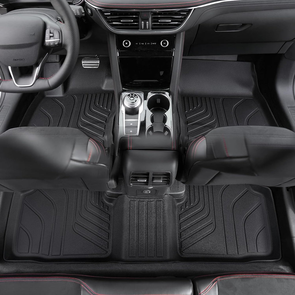 Floor Mats for Ford Escape 2020-2026, All Weather Floor Mats Trunk Cargo Liner with Backrest Protectors and Door Sill Guards Accessories, Full Coverage Set (Not fit Hybrid Model)