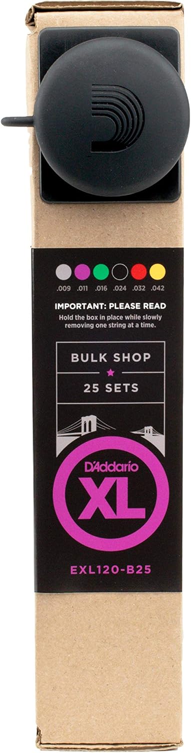D'Addario Electric Guitar Strings, XL Nickel, EXL120-B25, Super Light Gauge 09-42, 6-String Set, Pack of 25
