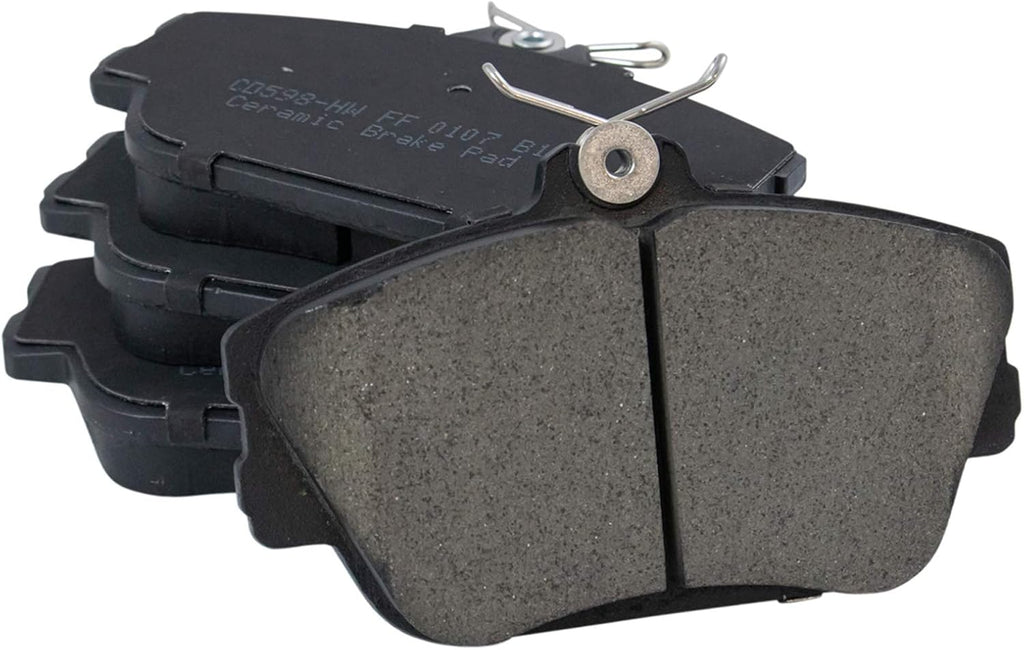 TRQ Performance Front Brake Pad & Rotor Kit G-Coated Slotted X Drilled Ceramic Compatible with 96-07 Ford Taurus 96-97 Thunderbird 95-02 Lincoln Continental 93-98 Mark VIII Mercury Cougar 01-05 Sable