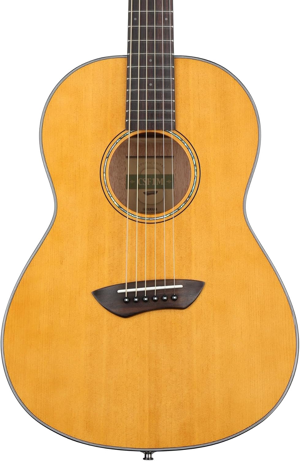 Yamaha CSF1M VN Parlor Size Acoustic Guitar with Hard Gig Bag, Vintage Natural