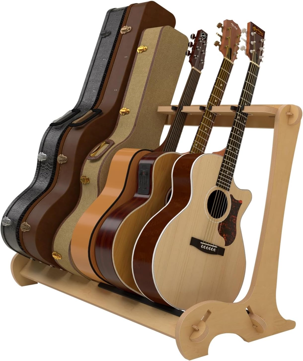 A&S Crafted Products Combo Guitar & Case Stand for Acoustics & Electrics - The VersaRack | Nitro Safe | Made in U.S.A.