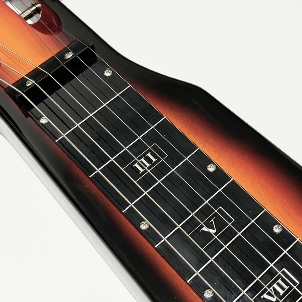 Lap Steel Guitar, Slide Steel Guitar Electric, 6 Strings Slotted Head Stock Guitars with Gig Bag & Slide Bar (Sunburst Color)