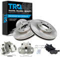 TRQ Front Brake Pad and Rotor Set Semi Metallic Vented Rotors Calipers Compatible with 2007 Mercury Mariner