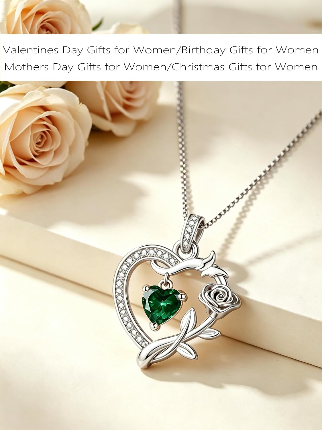 HeartMelody Heart Necklaces for Women Gold,14k 18K White Gold Plated Dainty Rose Butterfly Necklace with Garnet Birthstone Pendant Necklace Everyday Jewelry Birthday Christmas Gifts for Women Mom Her