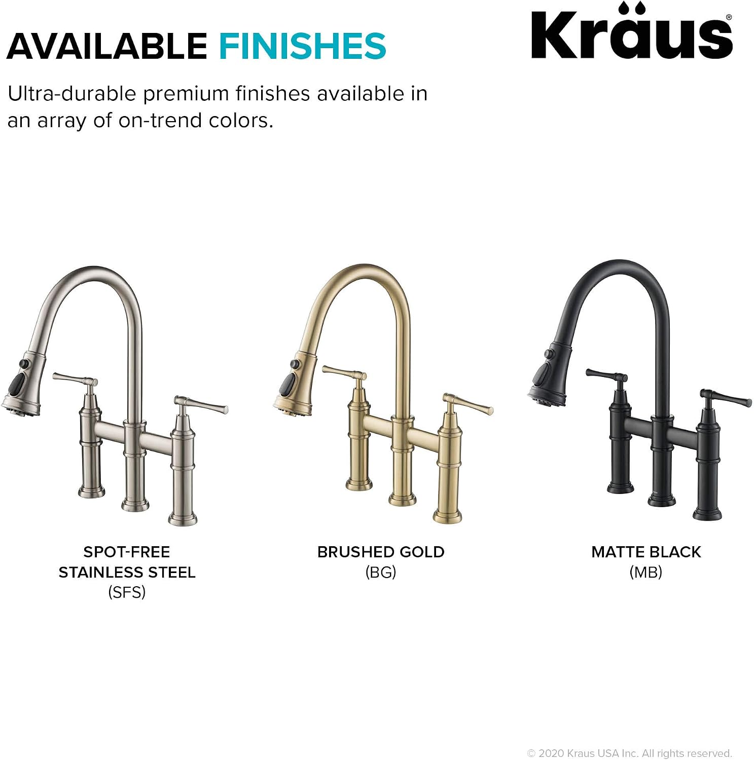 KRAUS Allyn Transitional Bridge Kitchen Faucet with Pull-Down Sprayhead in Matte Black, KPF-3121MB