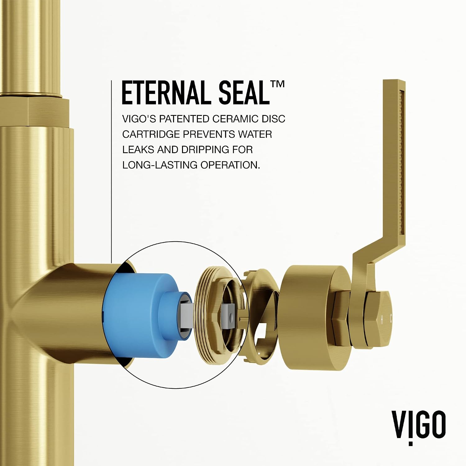 VIGO Hart Angular 18'' H Single Handle Pull-Down Spout Kitchen Faucet in Matte Brushed Gold-VG02036MG