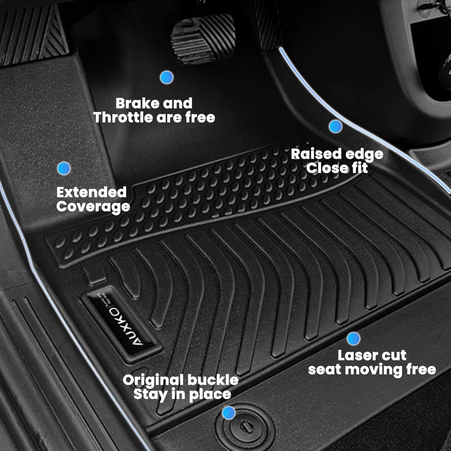 Auxko All Weather Floor Mats Cargo Mat Fit for 2026 2025 Nissan Kicks TPE Liners Accessories All Season Guard Odorless Anti-Slip Floor Mats Cargo Mat for Nissan Kicks Black