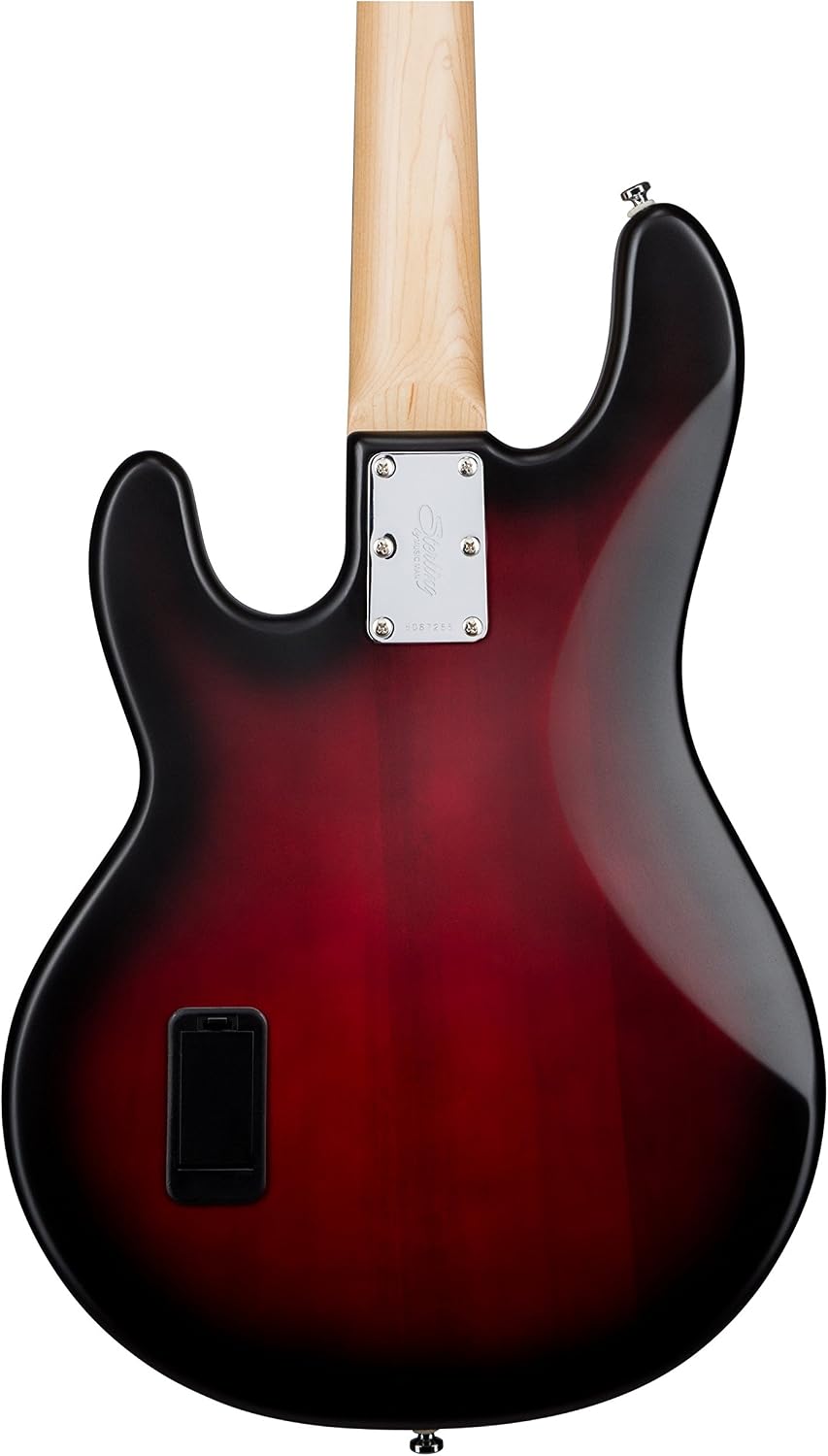 Sterling by Music Man StingRay Ray4 Bass Guitar in Ruby Red Burst Satin