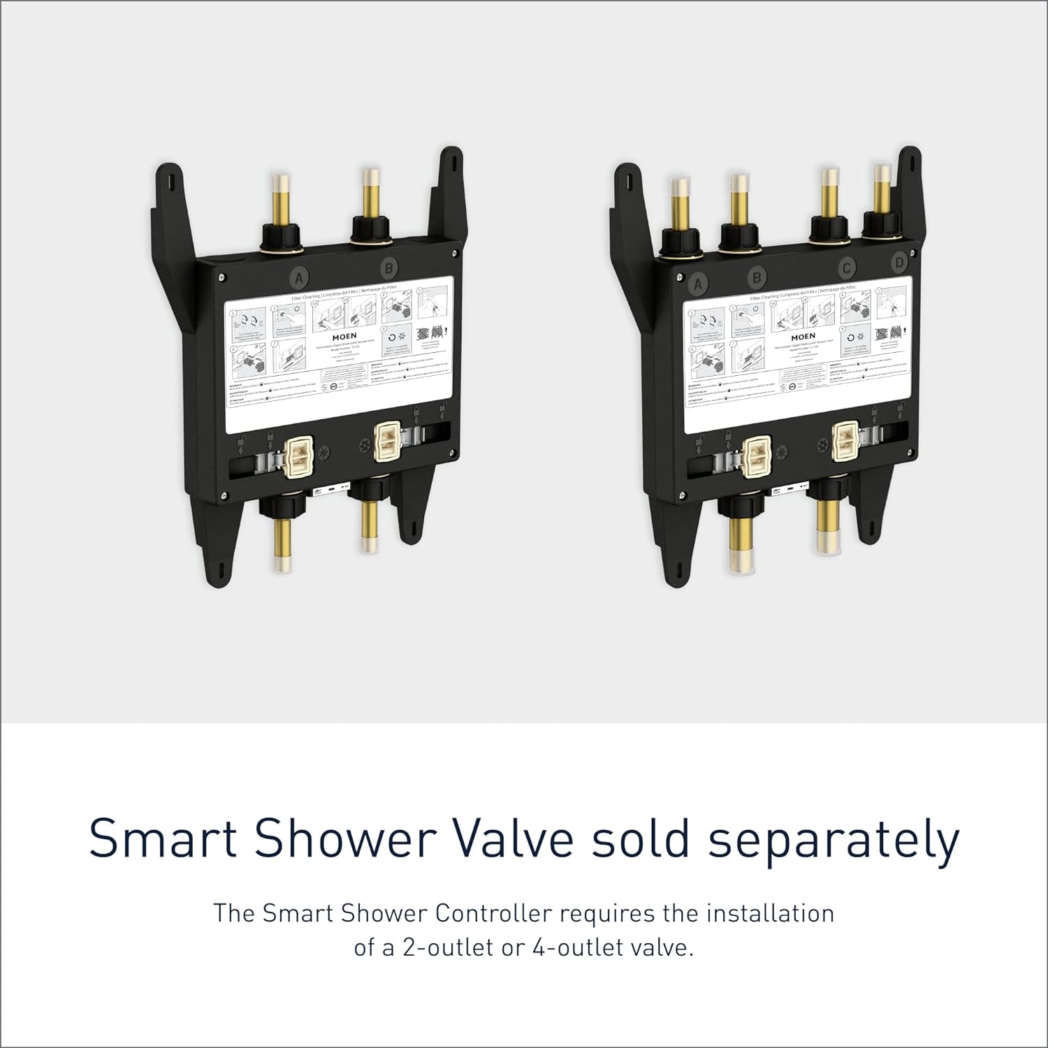 Moen Terra Beige Smart Shower 4-Outlet Digital Shower System Controller for Thermostatic Shower Valve, TS3304TB