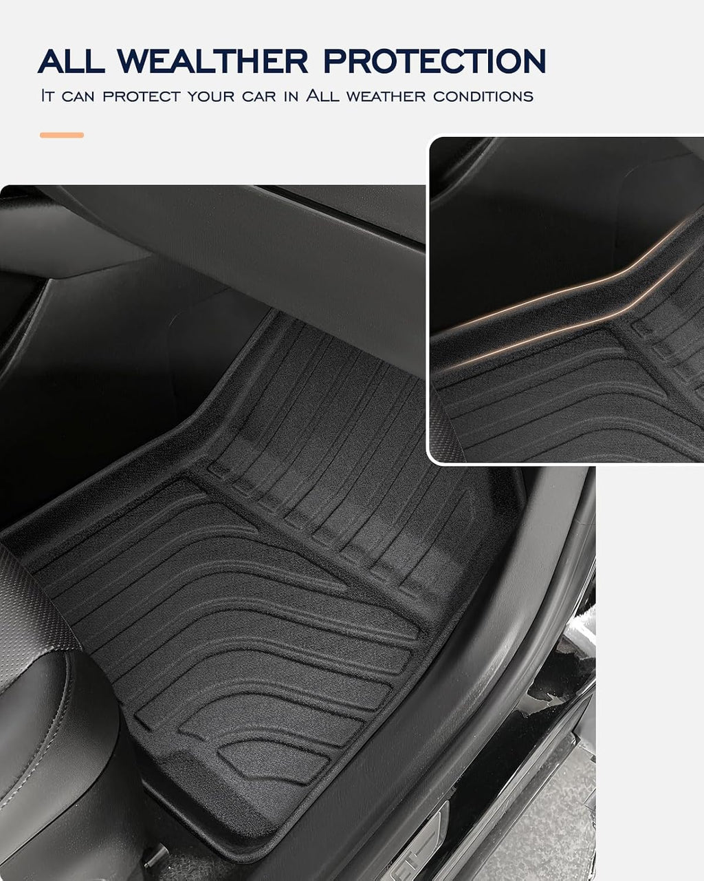 Floor Mats & Cargo Liner Back Seat Cover Protector for GMC Acadia 2017-2023, All-Weather 6 Seats Full Set Floor Mats & Cargo Liner with Backrest Mat for GMC Acadia Accessories 2017-2023